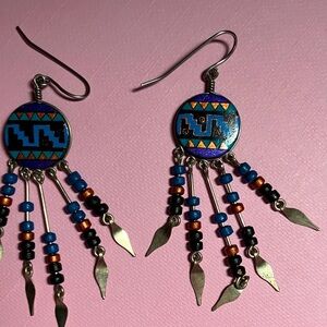 Colorful Beaded Dangle Earrings